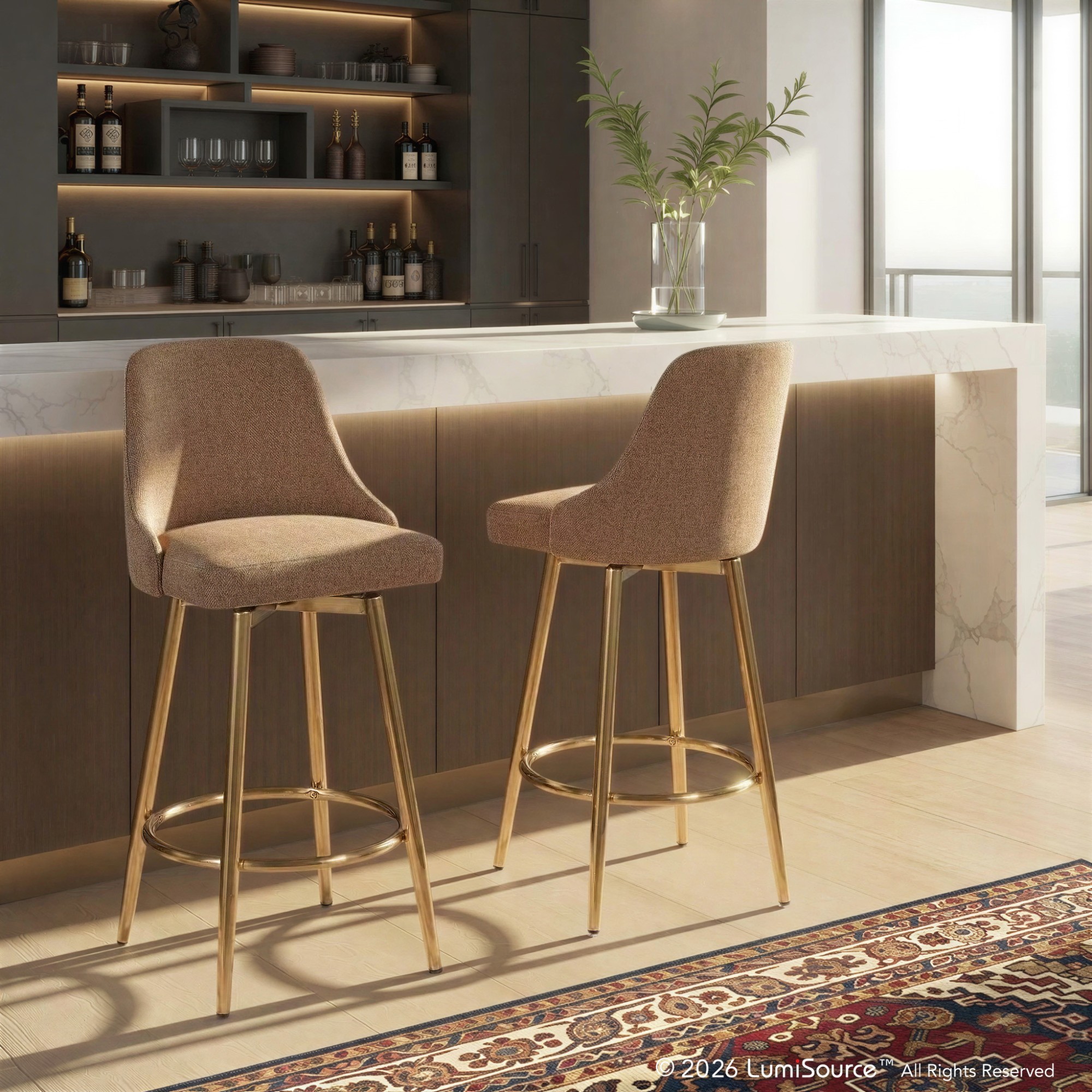 Marcel Upholstered 30" Fixed-height Barstool - Set Of 2